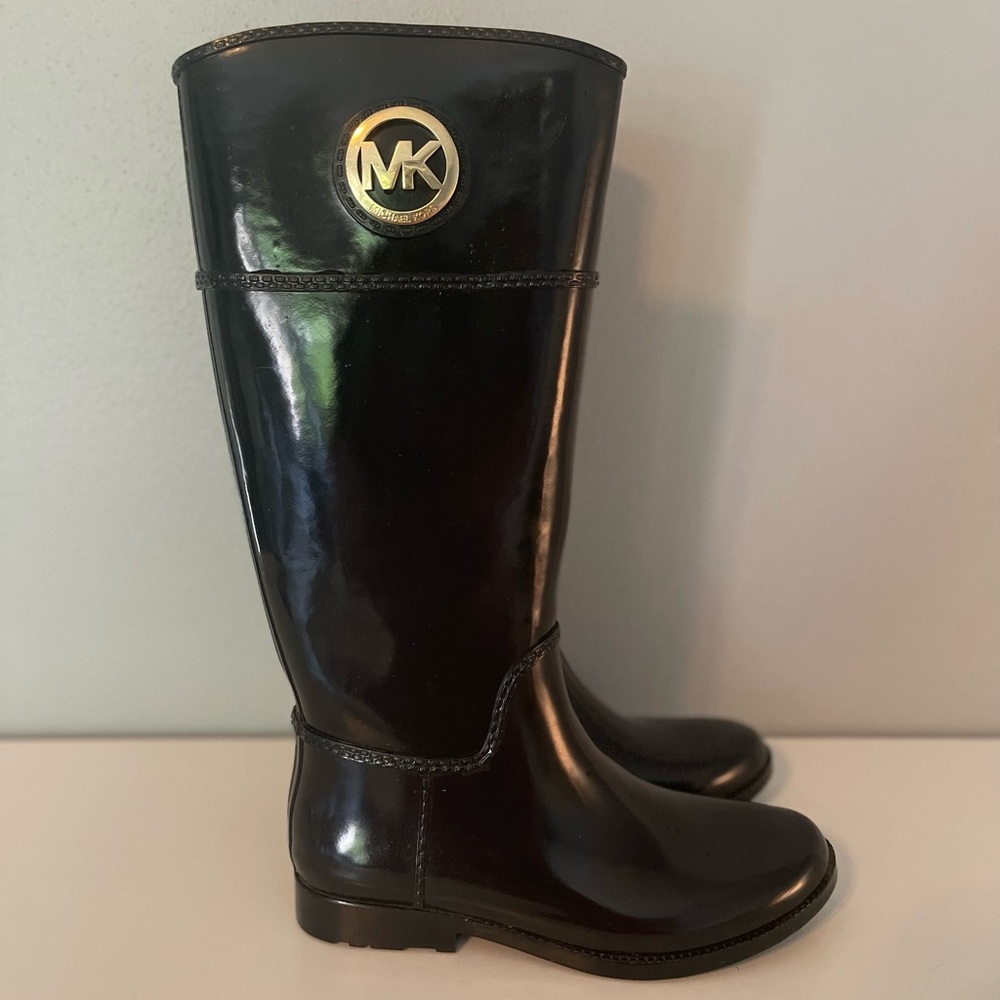 Michael Kors black rain boots. Size 9.